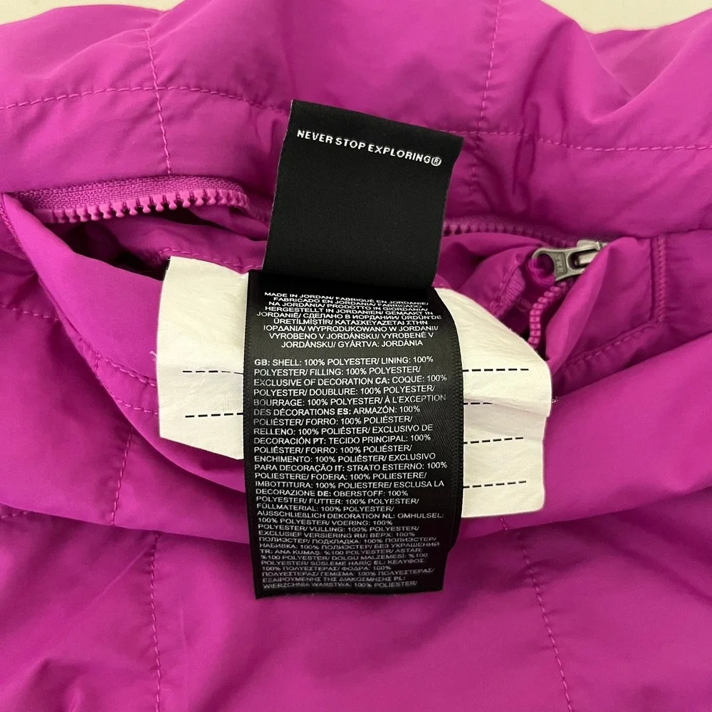 The North Face Girls Purple Quilted Hooded Reversible Jacket Size Large 12